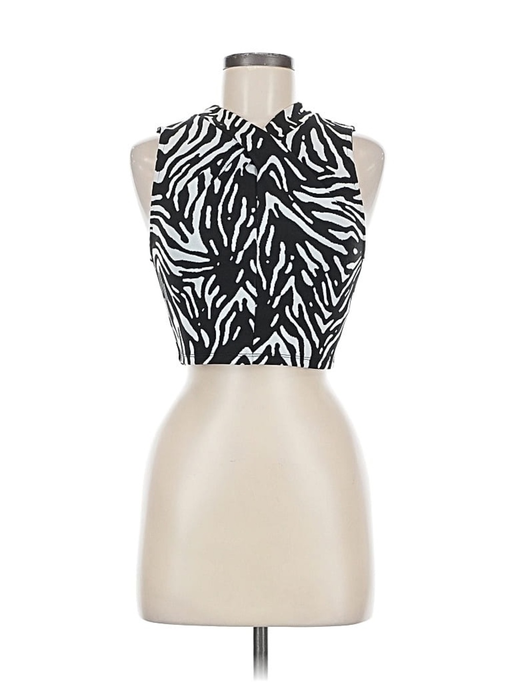 Zara Zebra Print Crop Top - Black and White